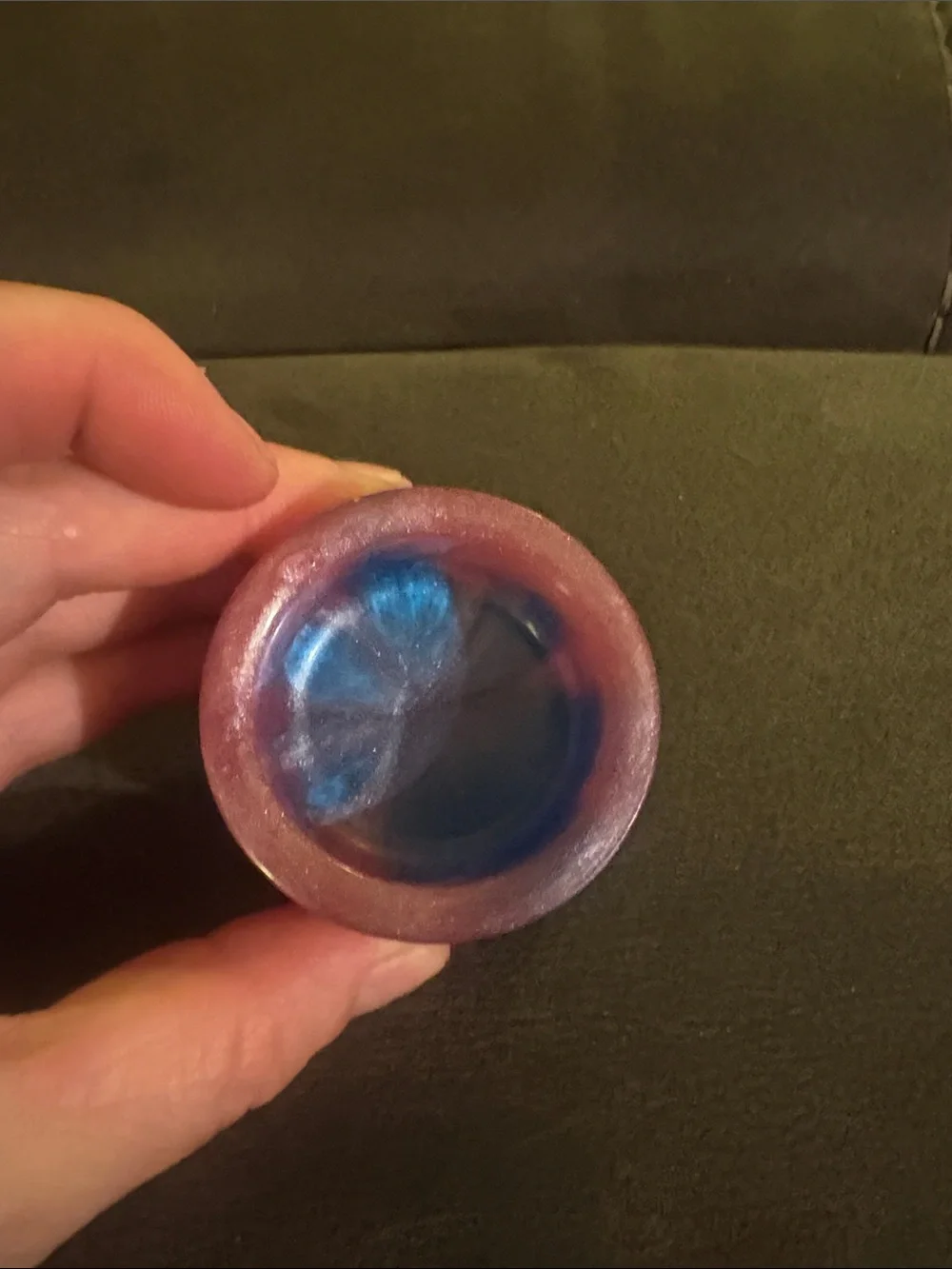 Blue and Pink Resin Tea Light Candle Holder